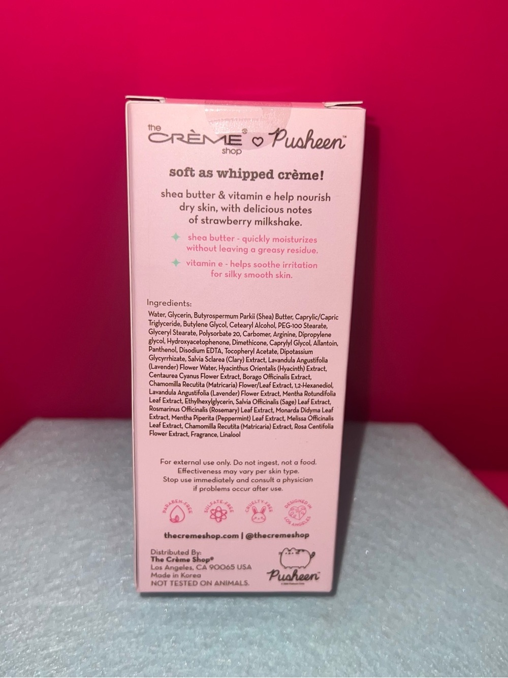 The Crème Shop Pusheen Strawberry Milkshake Moisturizing Hand Crème - Picture 2 of 2